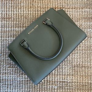 Brand New Michael KorsSelma satchel bag, Mdm Green. With tags. Org 548$
